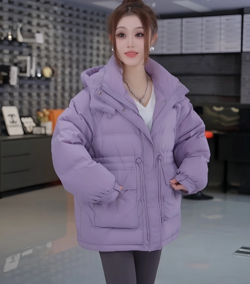 【反季清货】新款半粒扣短款羽绒服女休闲百搭韩版收腰外套显瘦保暖