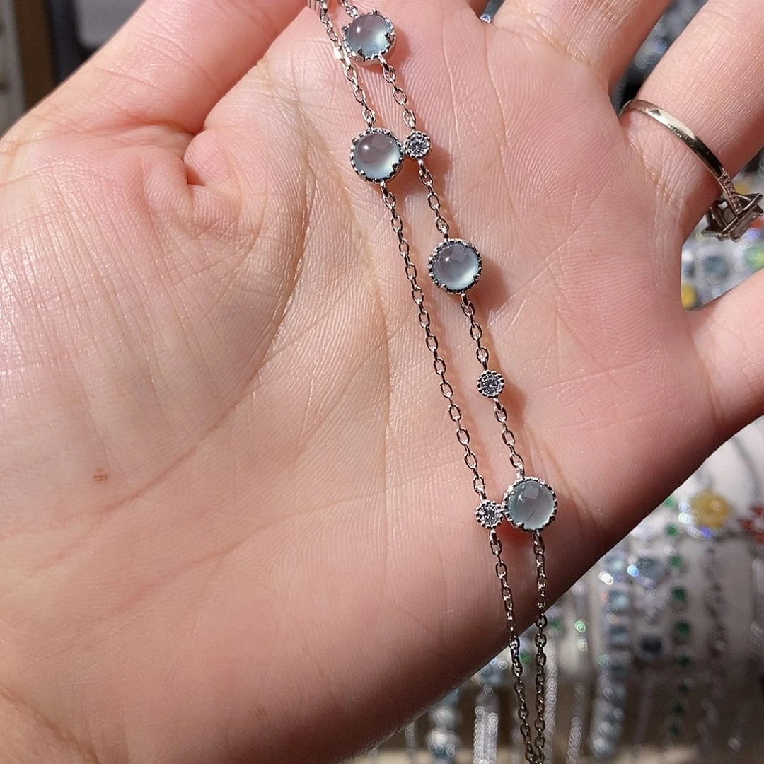 翡翠银S925镶嵌手链