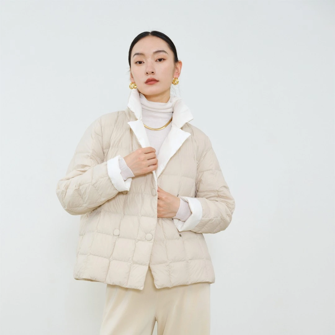 【吴姐定制】TG241 休闲短款白鹅绒羽绒服