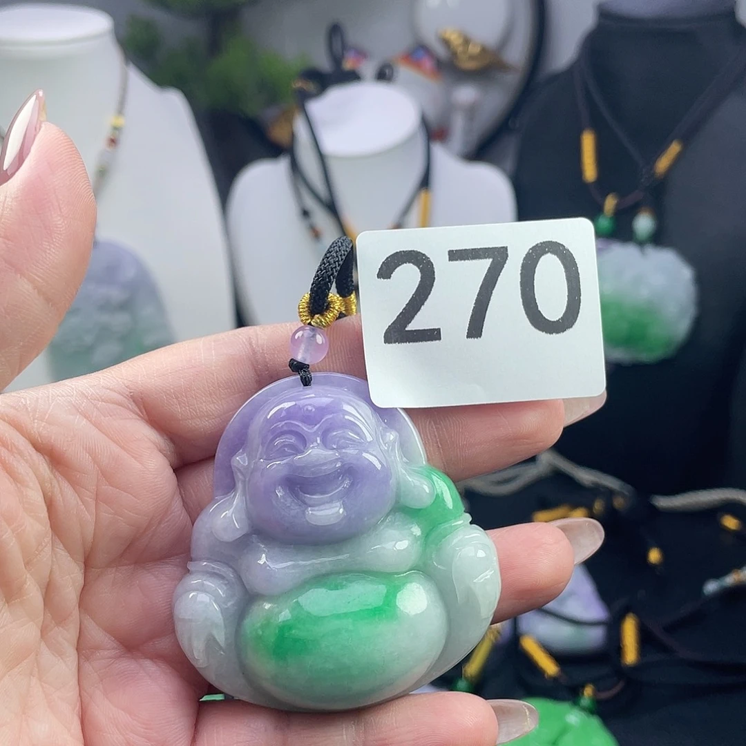 翡翠未镶嵌吊坠(赠链)