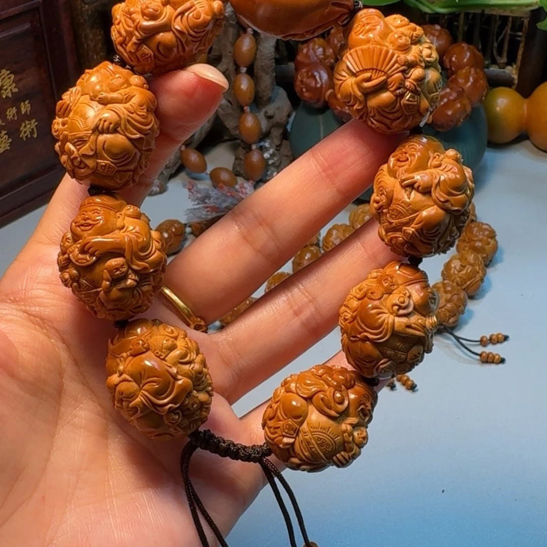 手串/手链橄榄核橄榄核雕刻五子财神