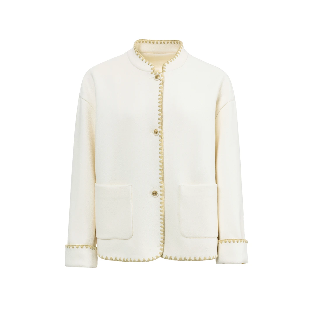 水墨佳人羊毛混纺气质女装外套62501855