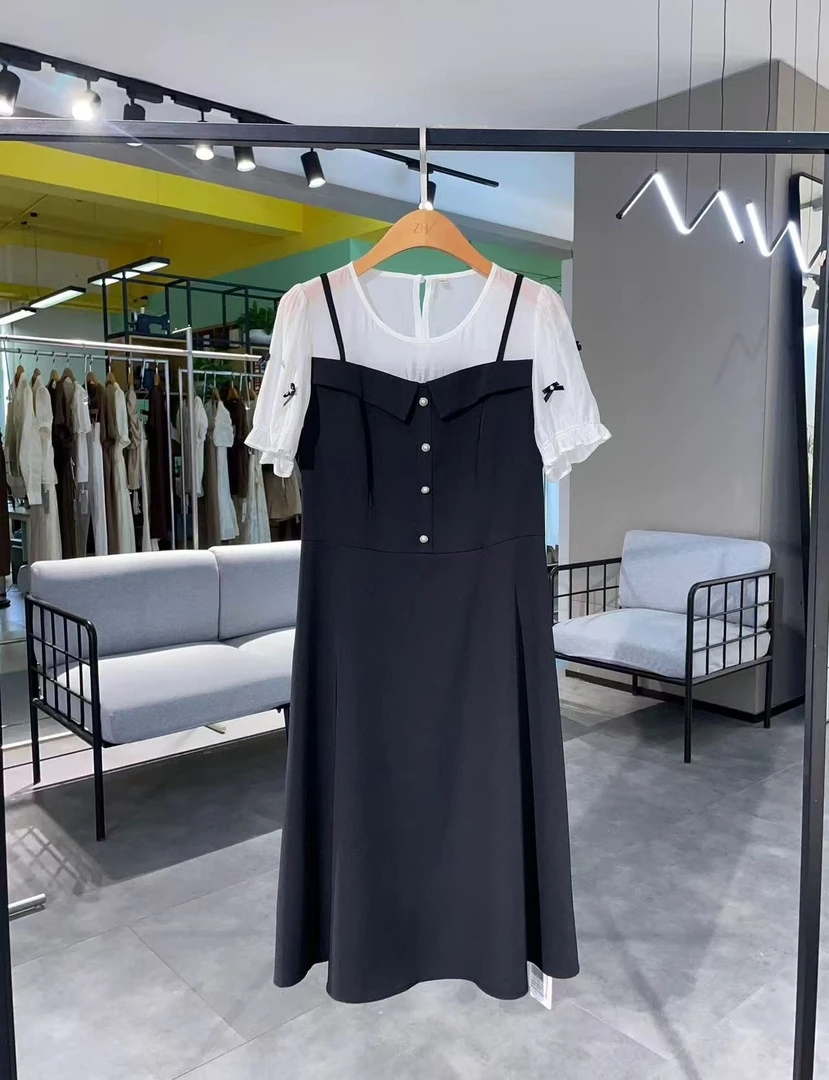 【W117背带连衣裙】2025新款时尚显瘦中长款连衣裙