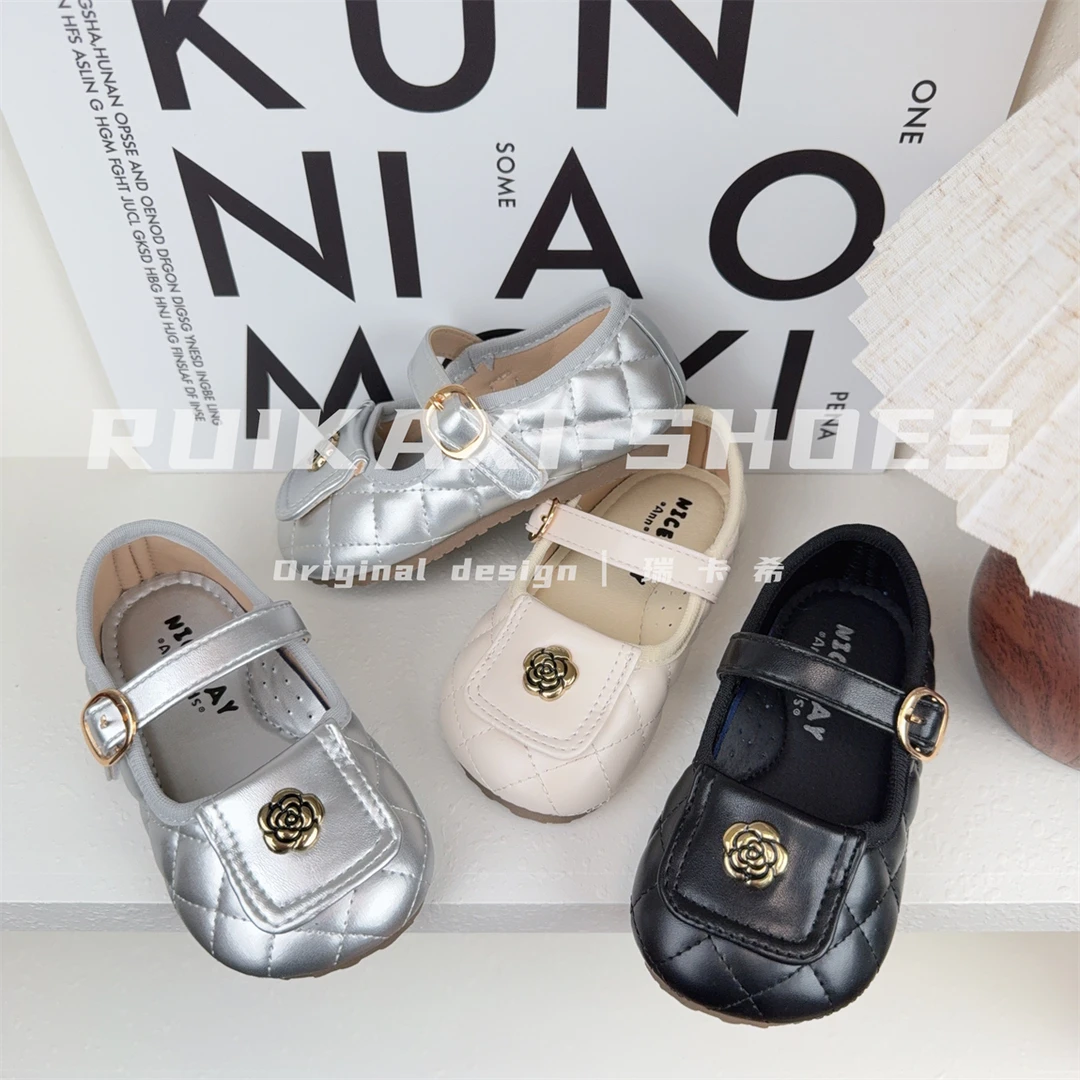 【瑞卡希】儿童小香风小皮鞋2025春秋新款女童软底公主鞋豆豆单鞋