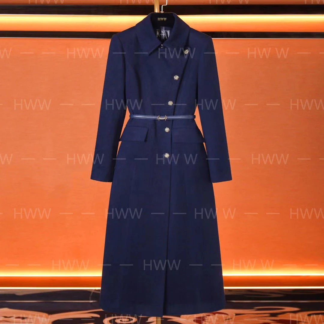 HWW轻奢设计师女士气质修身时尚大气收腰连衣裙大衣DHZFF405385