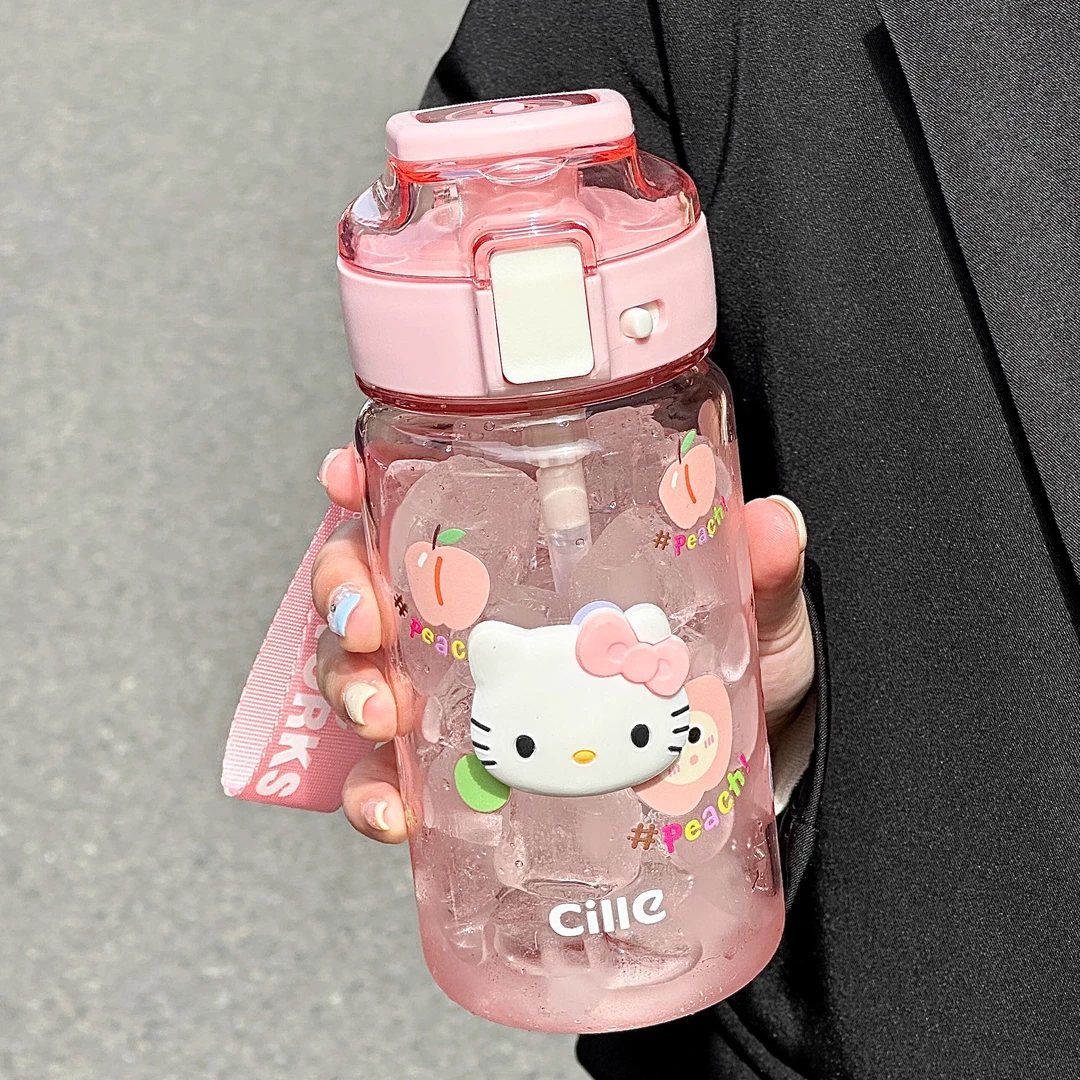希乐儿童水杯女孩2025新款耐高温学生上学专用吸管杯子夏季小清新