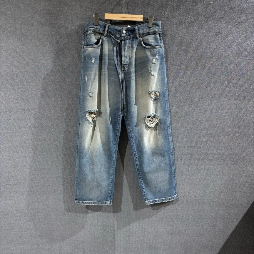 99新 AcneStudios (pm)2021f版型水洗破坏牛仔裤 32码/3995