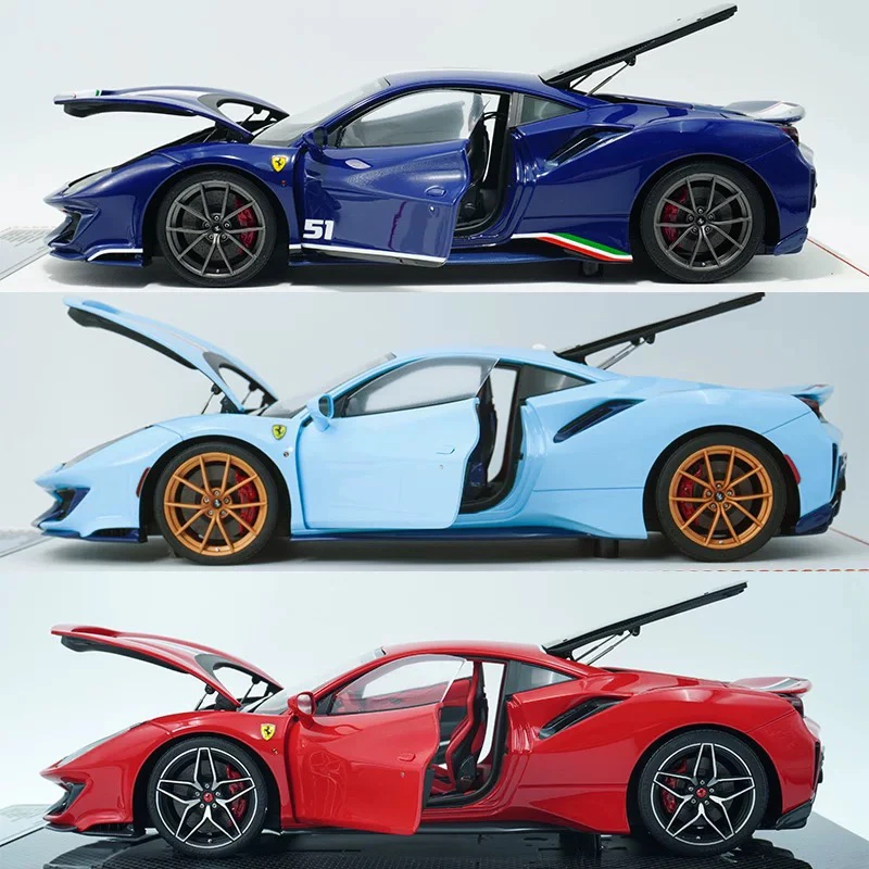 DM  1:18 法拉利488pista香港紫树脂全开收藏级汽车模型