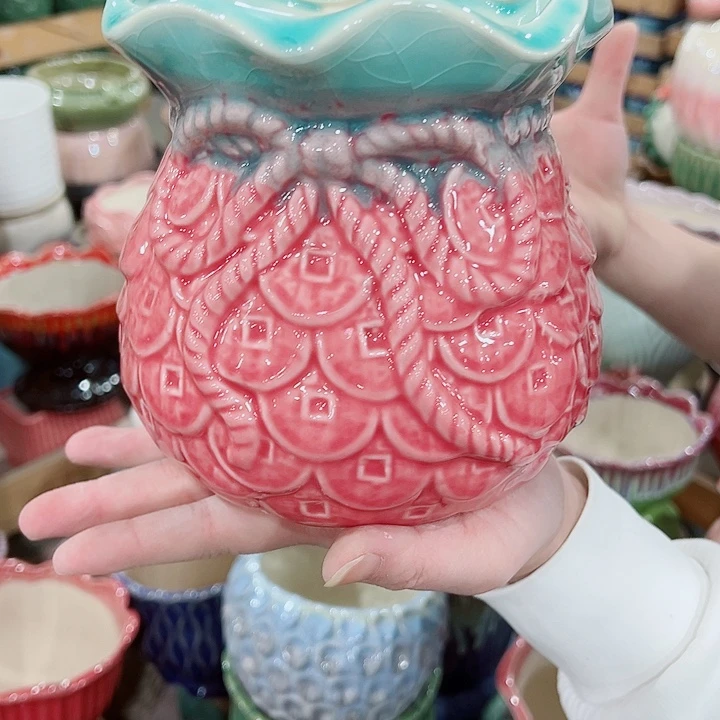 有孔，凑单福利满10元发货陶瓷多肉花盆！