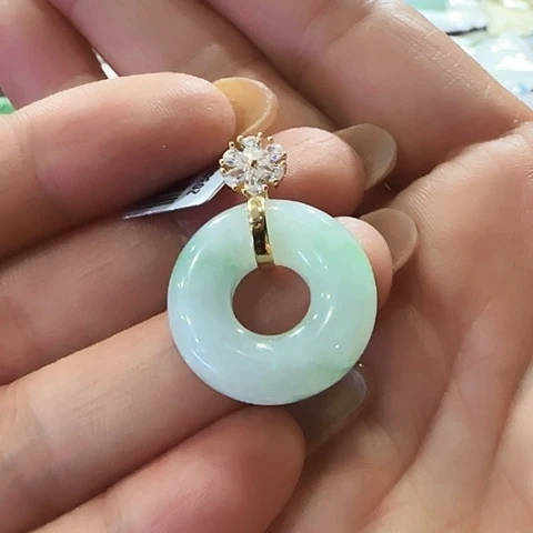 翡翠银S925镶嵌吊坠(不含链)