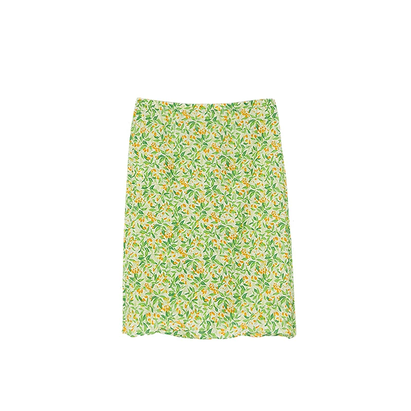 【M1DNOTE】新品25早秋花卉图案鱼骨塑型半裙