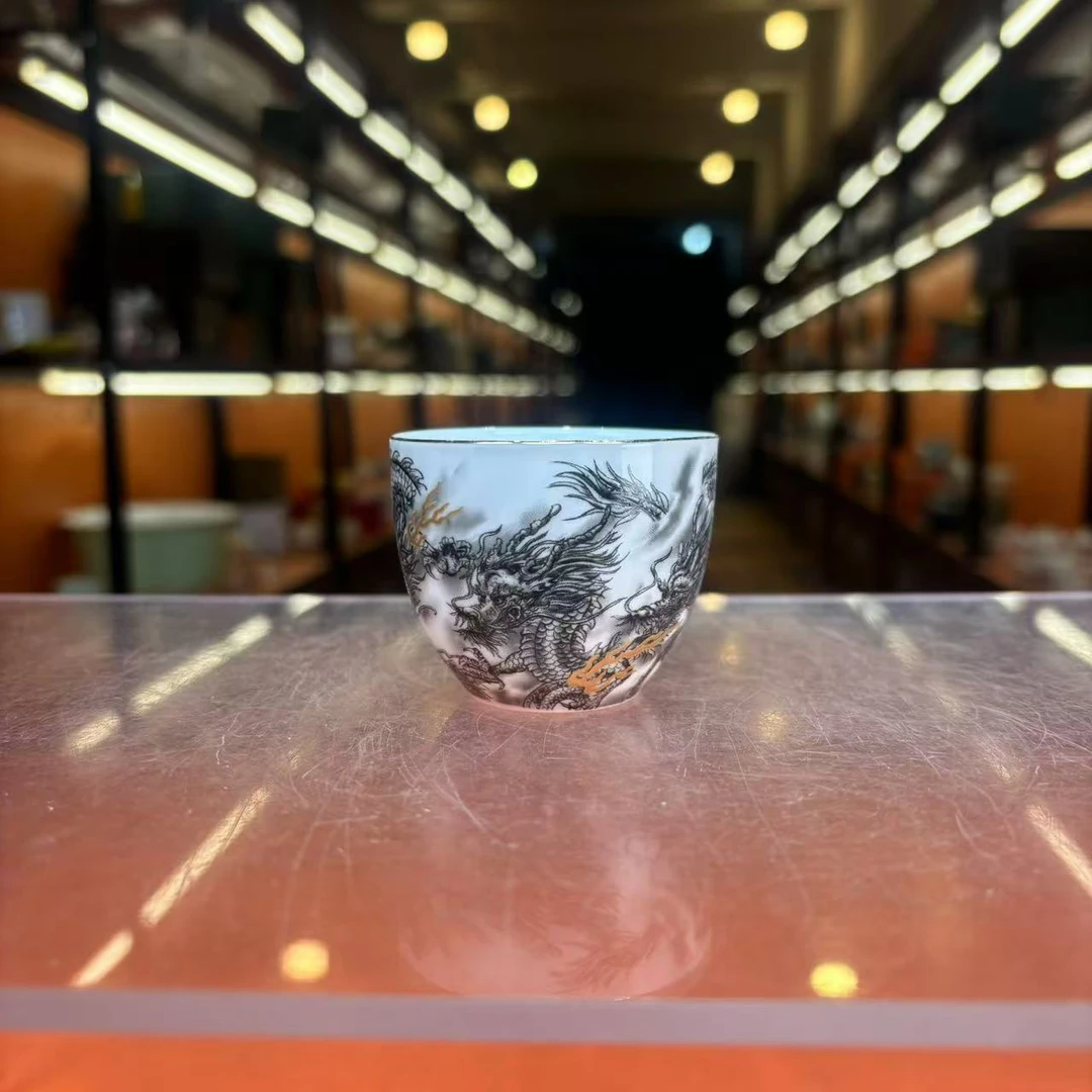 秋香茶具 水墨龙腾天下茶杯品茗杯-3918