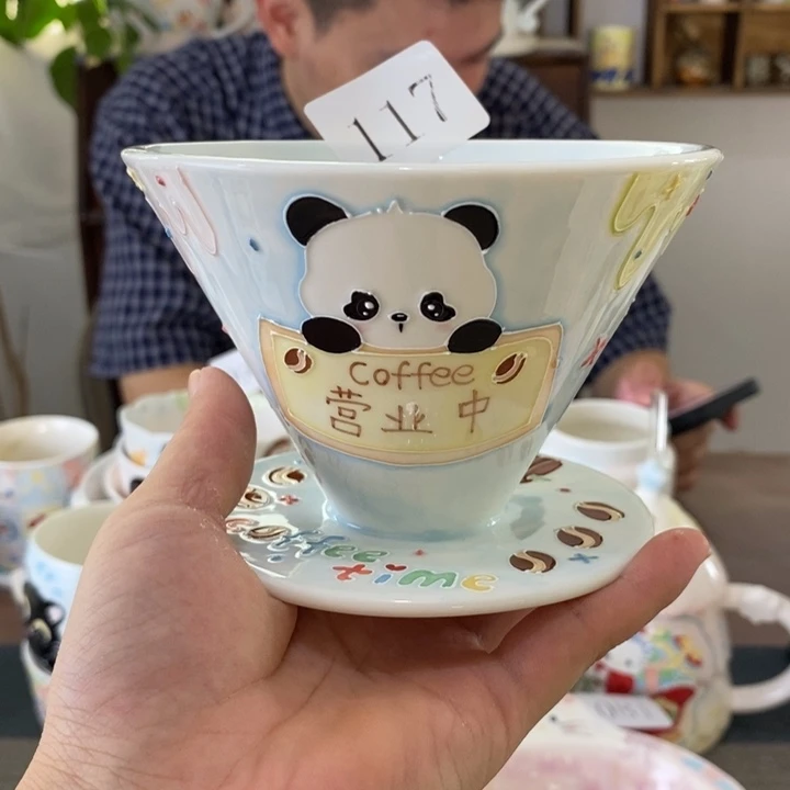 瓷片景德镇釉下彩手绘