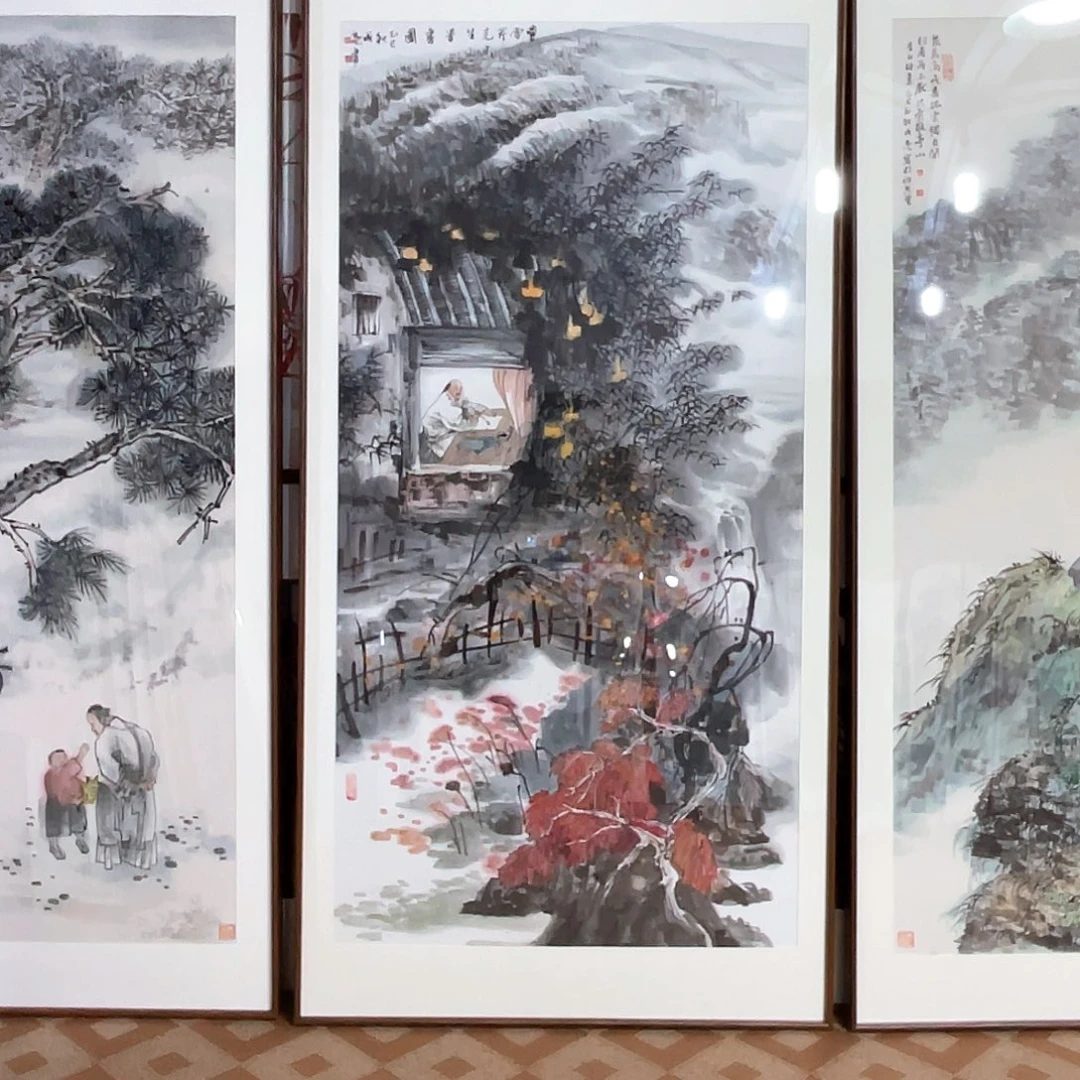 国画手绘画作品带框80/160