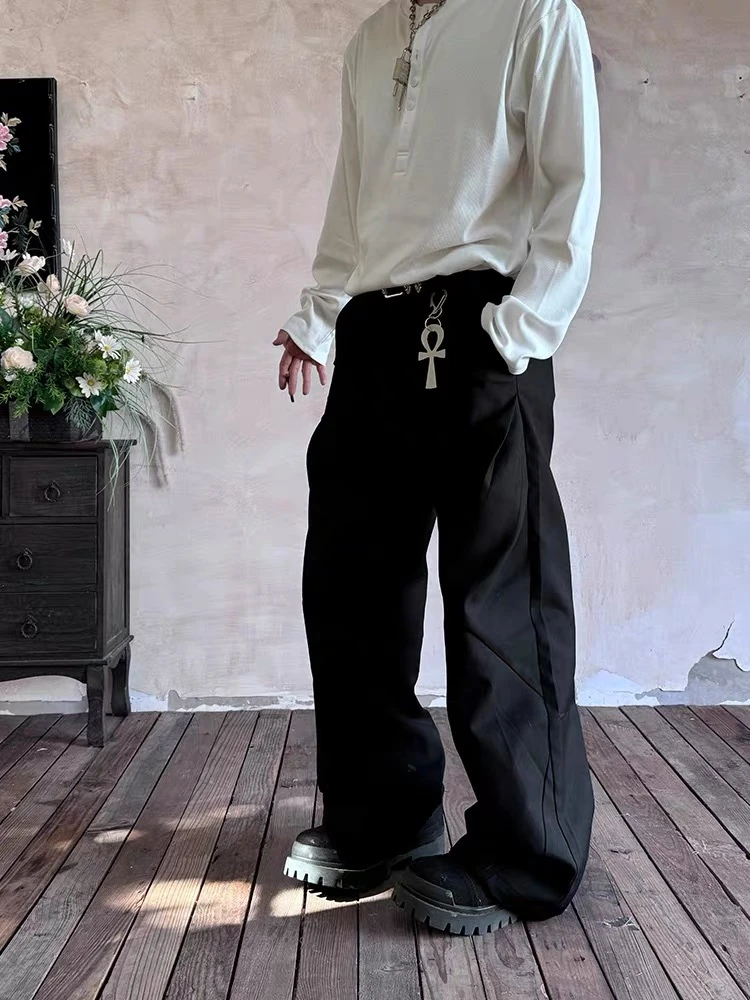 （整条水洗染色！介意勿拍）立体裁剪拼接cleanfit休闲裤男女同款