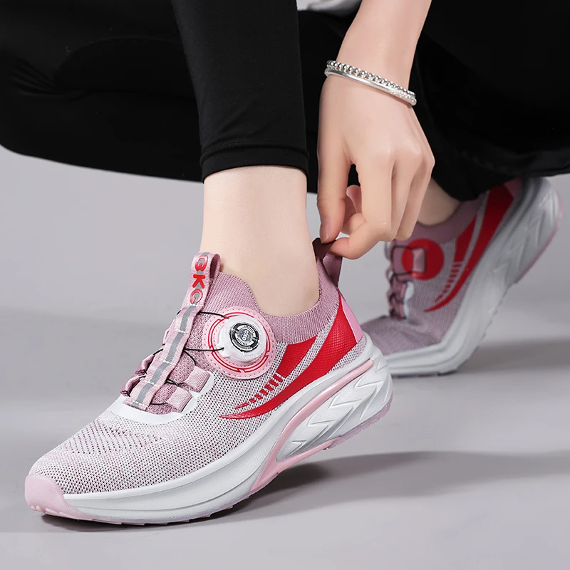 BKG青少年儿童休闲鞋6-18岁套脚运动跑步鞋飞织透气女孩男中大童