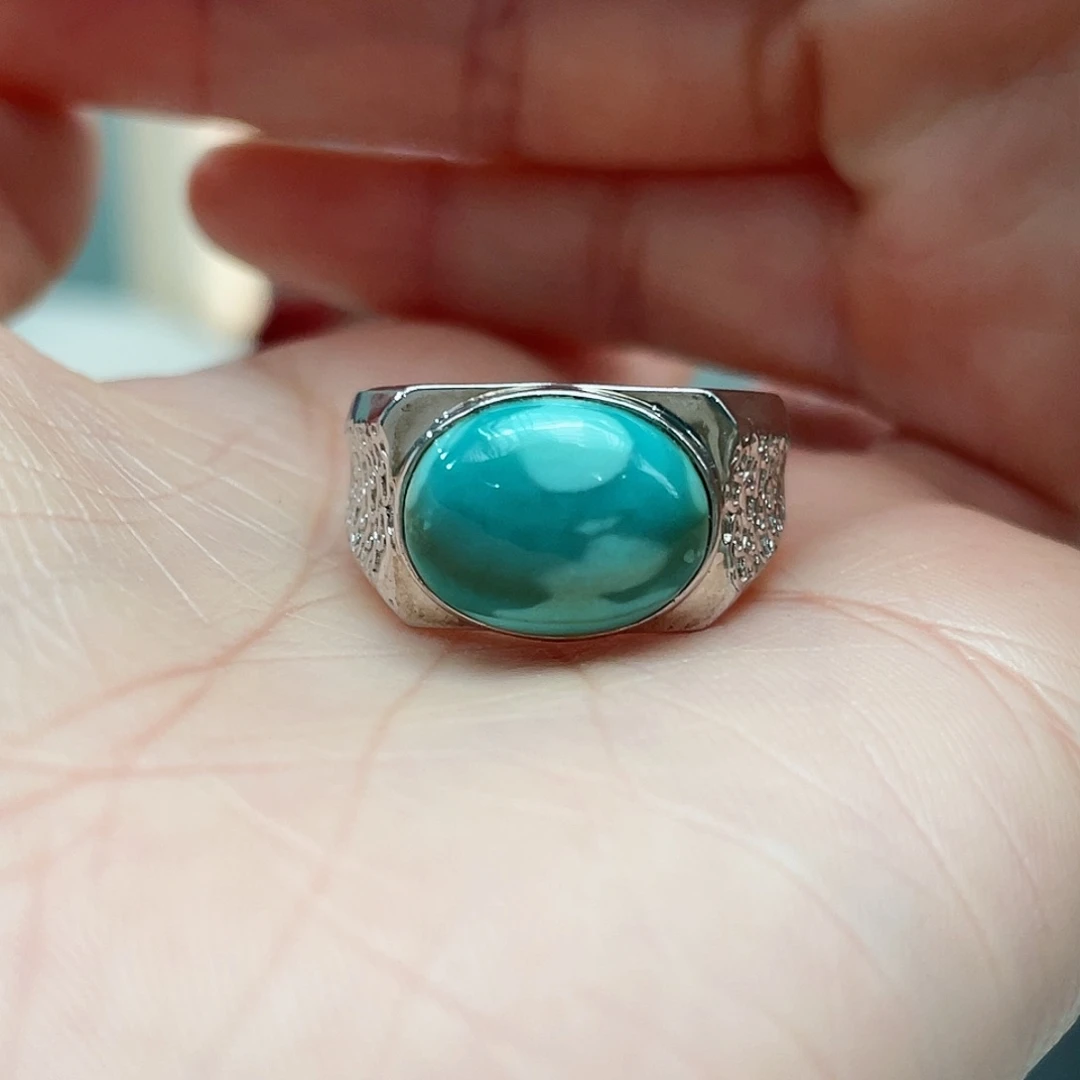 绿松石戒指银S925镶嵌