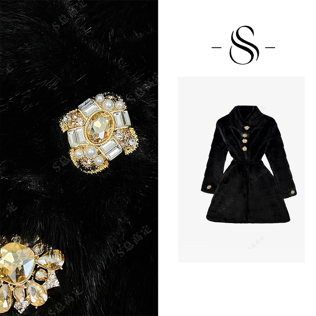 【莎总专属】法式冬季新款暗夜设计职场风腰显瘦气质外套女D0278