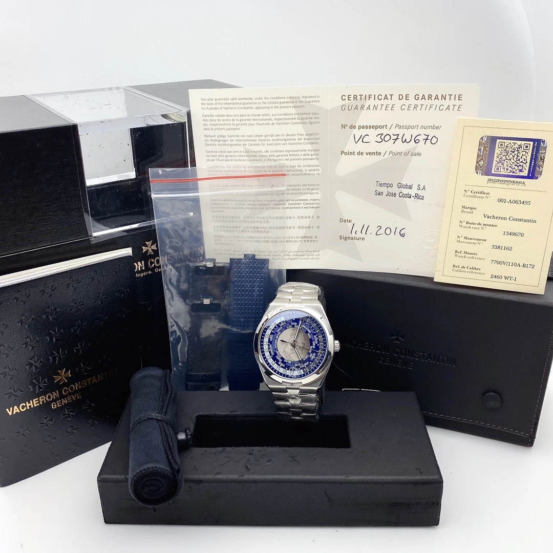 95新 Vacheron Constantin/江诗丹顿 7700v新款世界时 2016年保卡