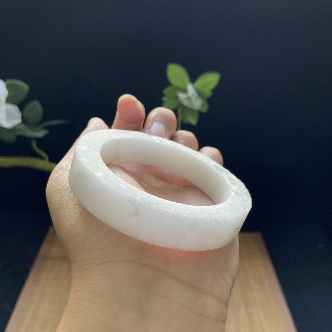 镯琪天然翡翠手镯白月光