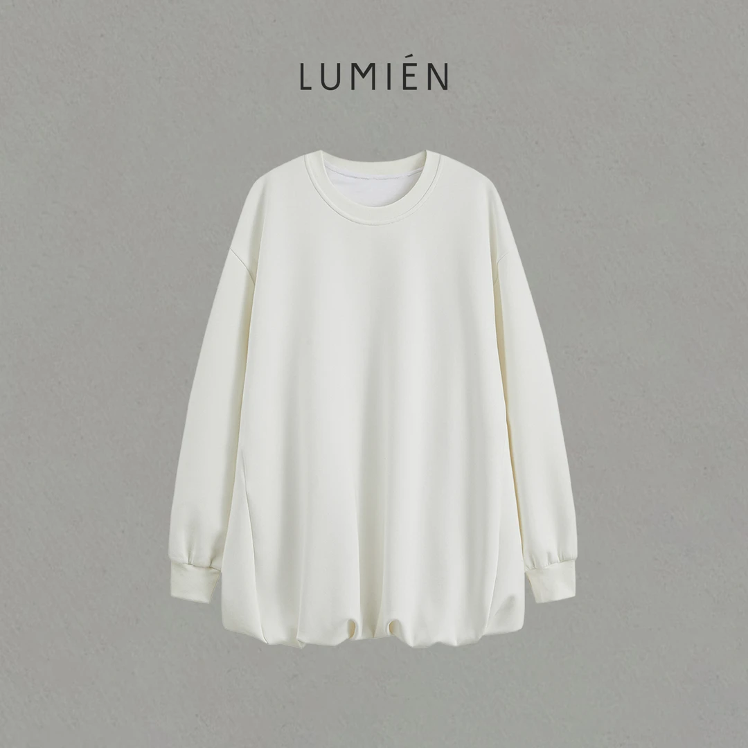 【LUMIEN】“云感呼吸”柔软亲肤花苞下摆设计宽松圆领卫衣LX5HYY075