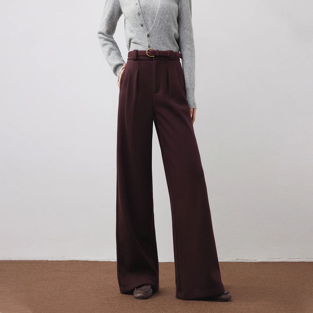 【小铃铛专属】朗文斯汀加绒通勤高腰直筒休闲裤DTYK5510D07122