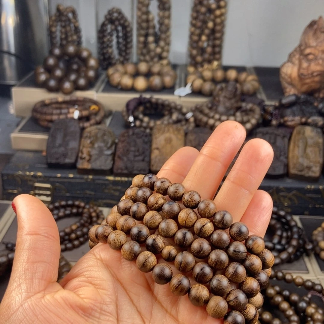 沉香手串风*越南芽庄白棋虎斑留疤