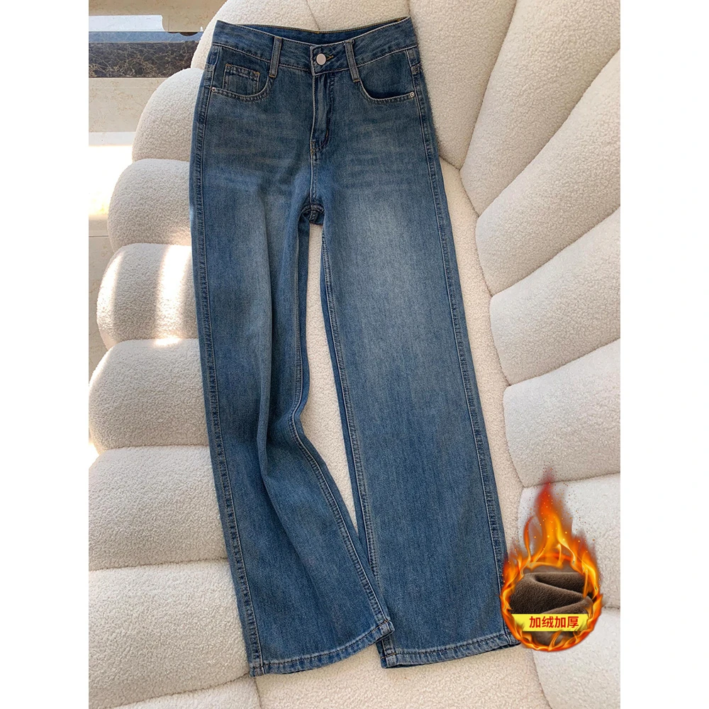 高腰宽松阔腿裤牛仔裤女小个子2025年新款直筒裤裤子秋装爆款爆款