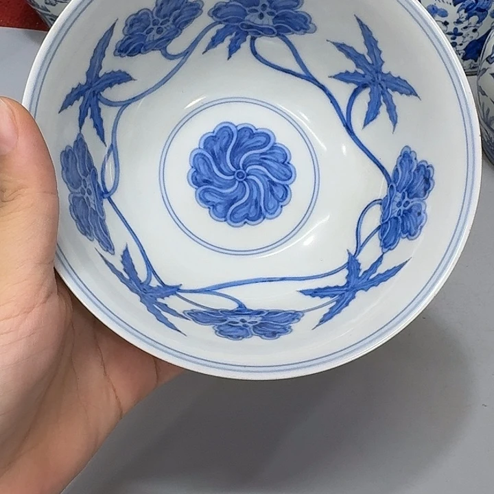 八***山摆件陶瓷制品纯手工青花碗
