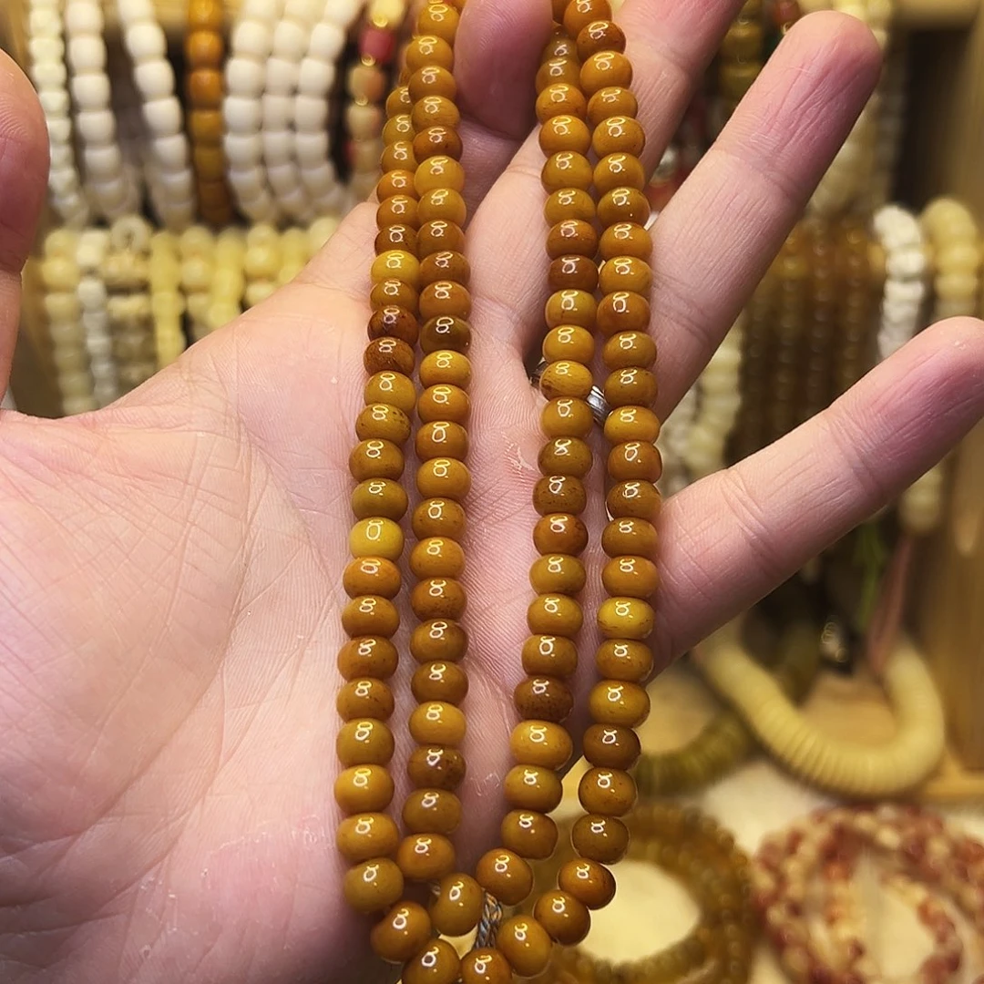 桃核把件0.8牦牛骨108