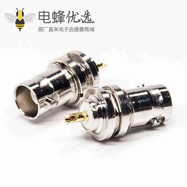 10 PCS bnc接线母头连接器直式180度穿墙焊接式接线