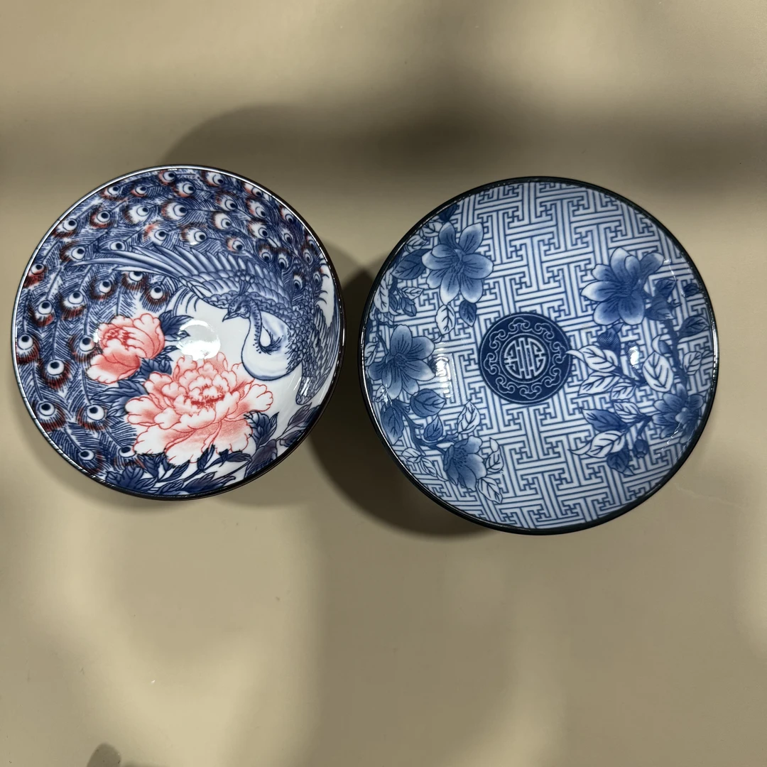高足山茶花果盘+孔雀牡丹果盘ZHZ526