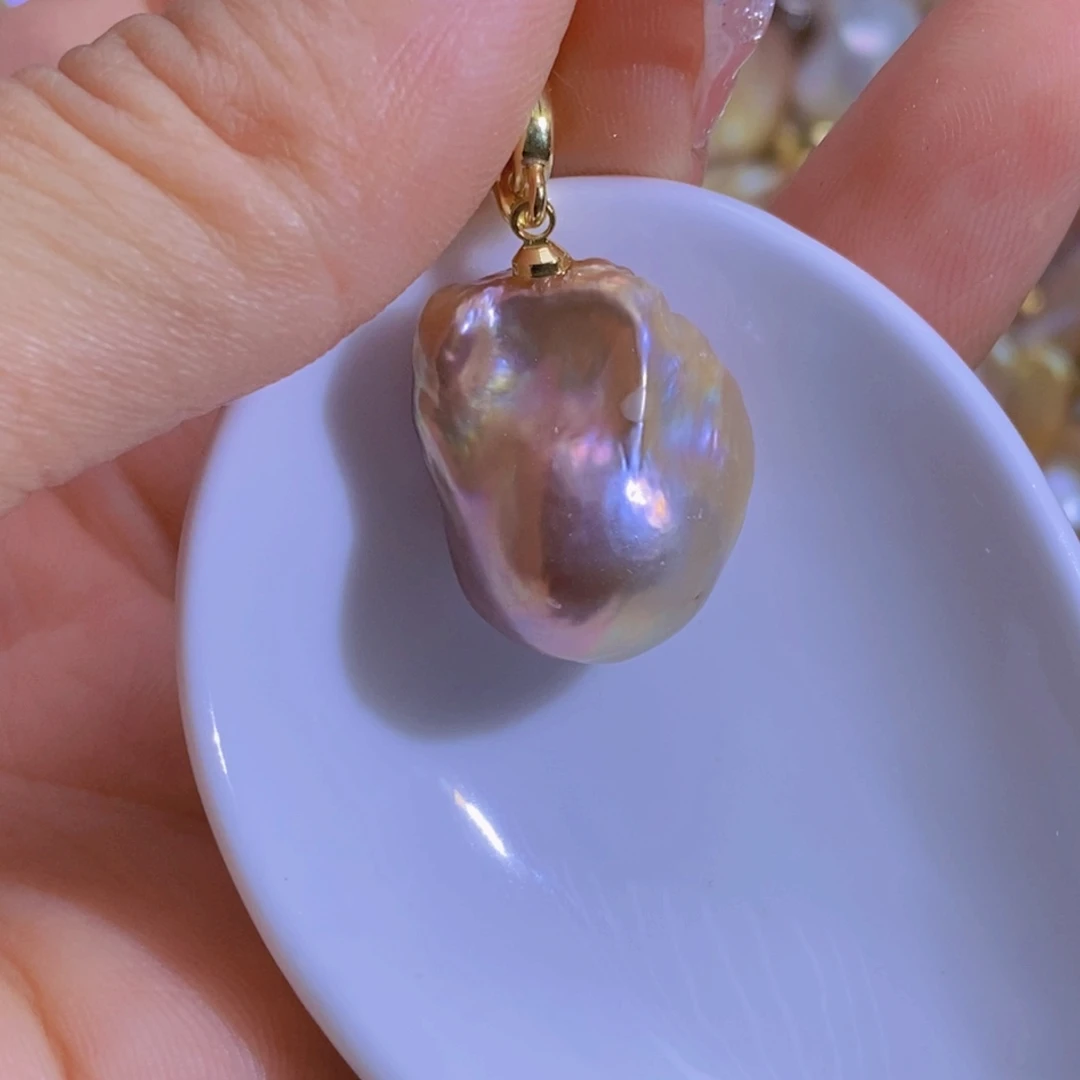 银S925镶嵌淡水珍珠微瑕