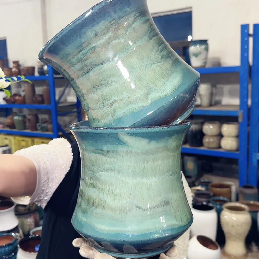 紫砂花盆高21口20