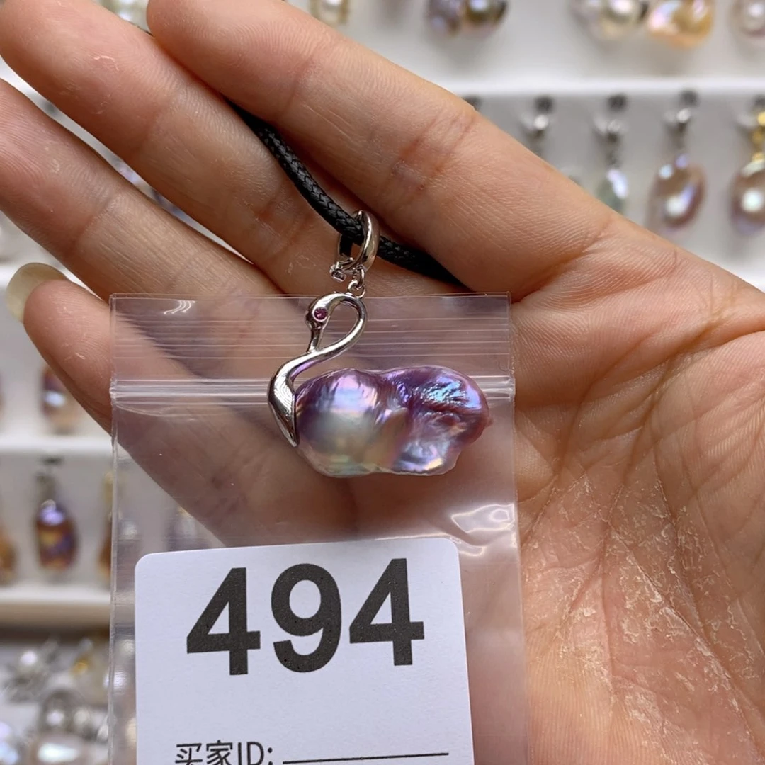 淡水珍珠颈饰银S925镶嵌494