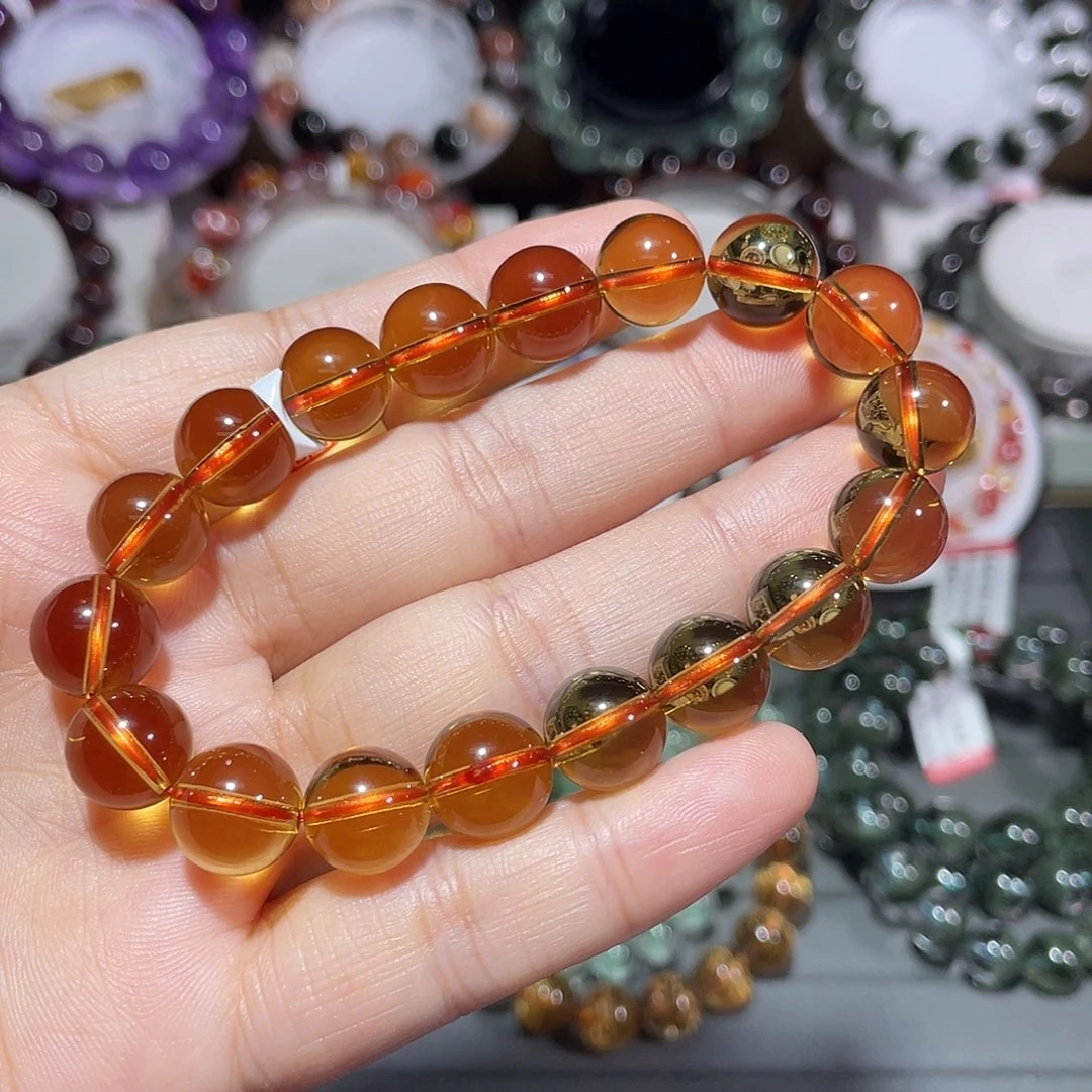 水晶手链未镶嵌黄水晶金红料手串