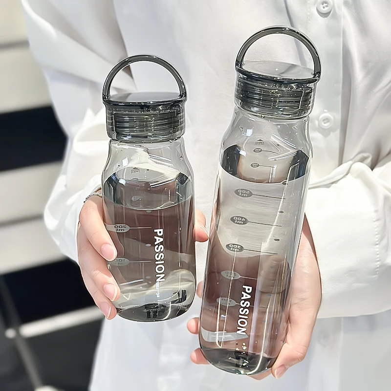 夏季手提户外防摔盛水塑料杯水杯透明随手杯喝水杯单个耐高温