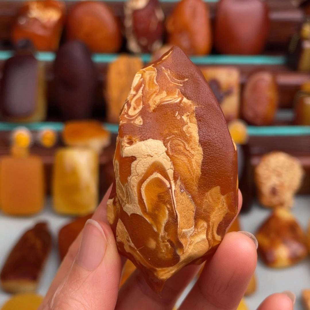 定制琥珀未镶嵌蜜蜡金白原石