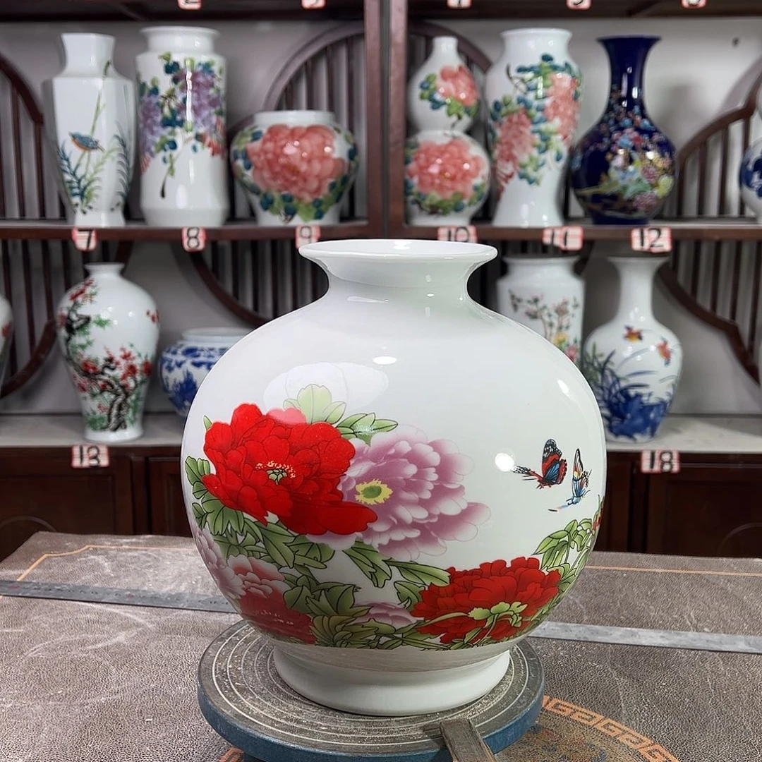 摆件陶景德镇陶瓷石牡丹