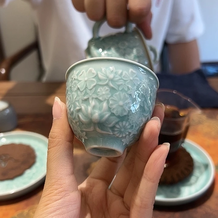 龙泉云间青瓷小米茶器