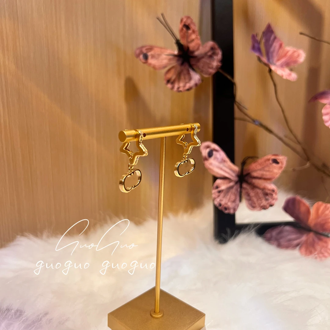 铜合金耳饰 日韩设计感五角星字母耳环