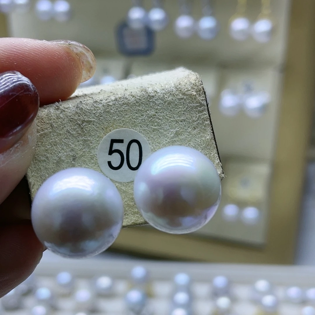 淡水珍珠耳饰银S925镶嵌