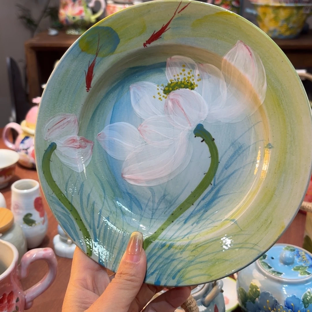 摆件景德镇手绘高温釉下彩陶瓷茶具
