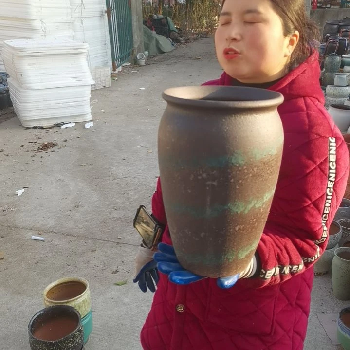 红陶口20高31瑕疵底裂