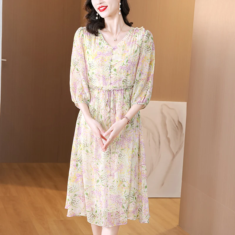 2025夏季新款时尚印花连衣裙NRJ-E256-D#7802