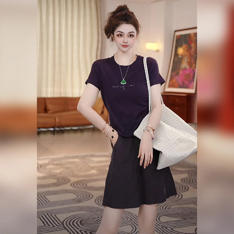 【Linda姐高端线】新款时尚百搭气质字母短袖上衣T恤AS5STX0479