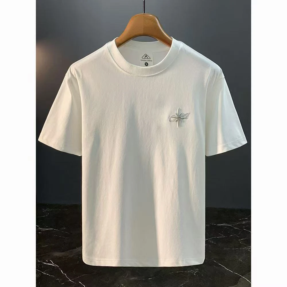 2025夏季新款雪花净版刺绣休闲百搭短袖t恤6633