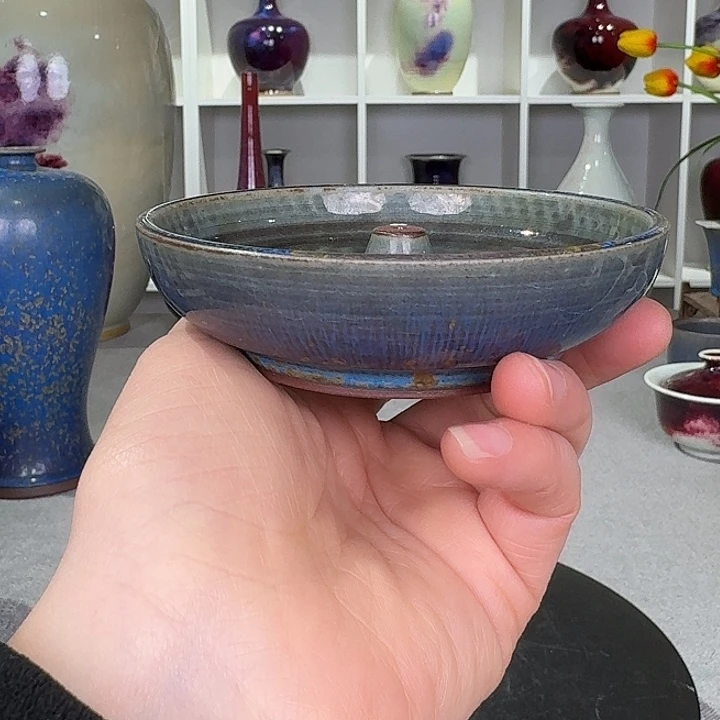 摆件福利钧窑香插纯手工