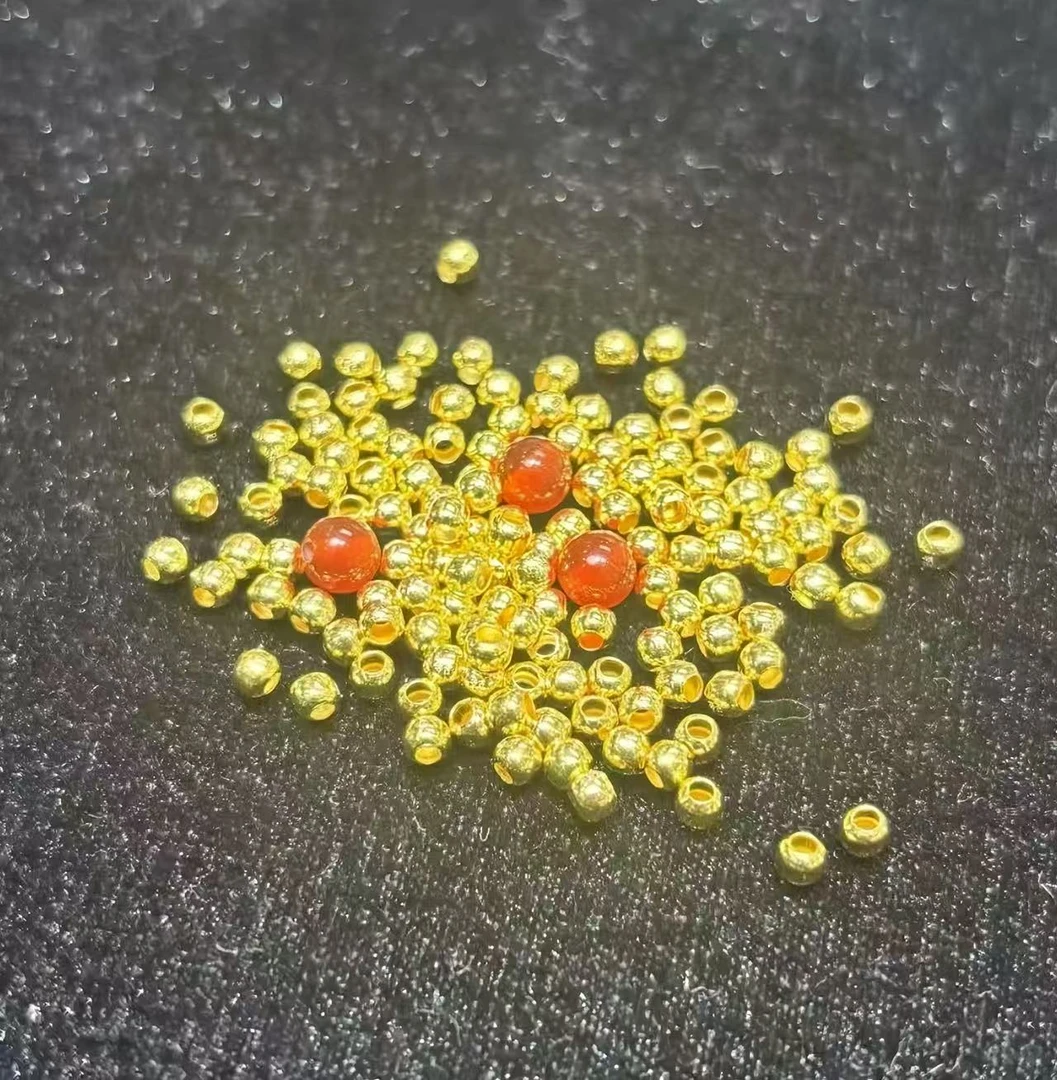 【直播专属】卡3mm 金 珠搭配玛瑙（10颗赠项链   满60颗赠两世欢）