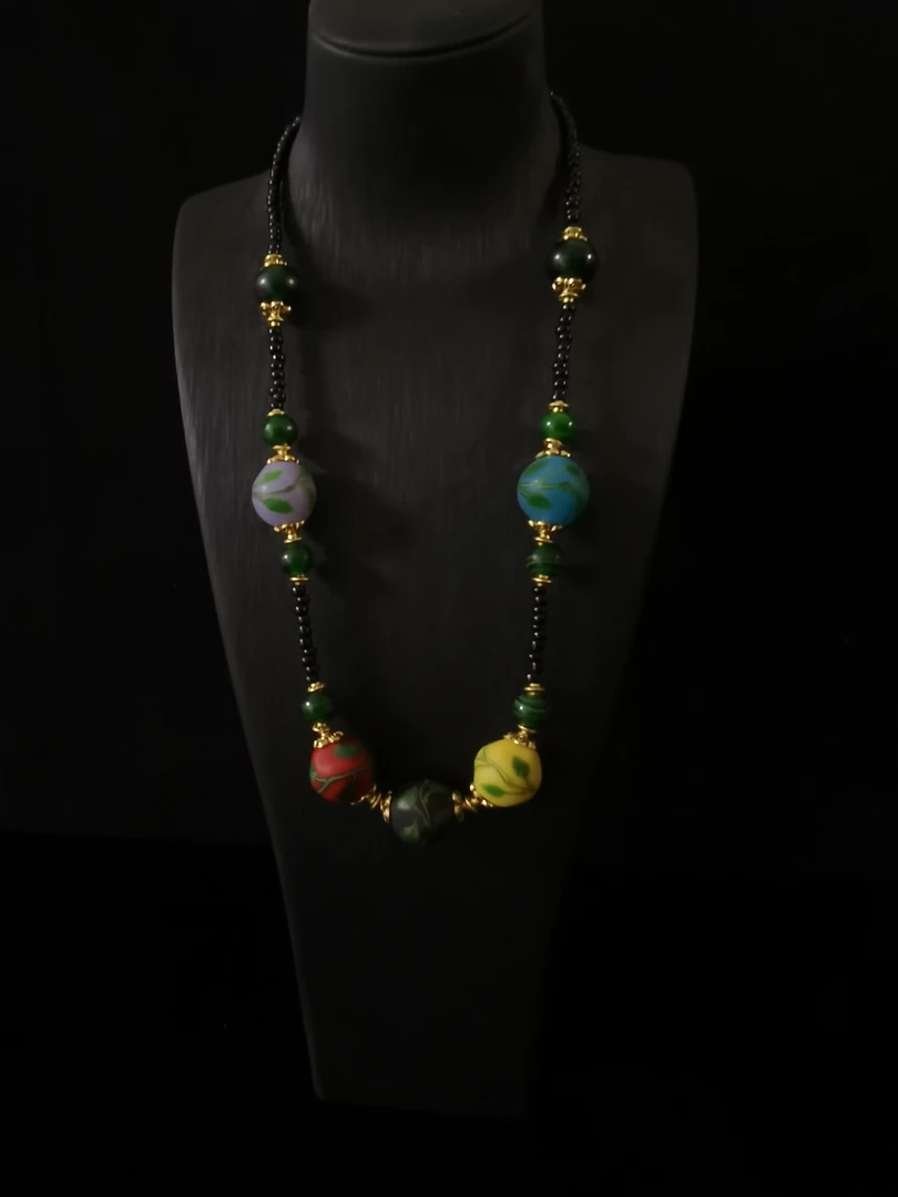 1190复古八愣琉璃项链